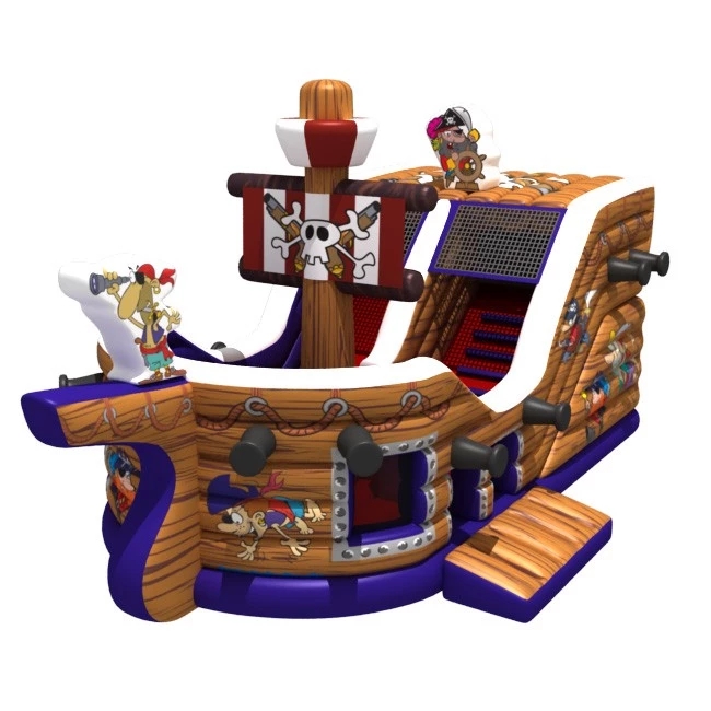 Commercial Used Inflatable Dry Slide, Pirate Ship Castle Slide Inflatable For sale