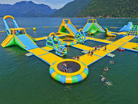 New Floating Inflatable Water Park / Lake Inflatable Water Games For Adults