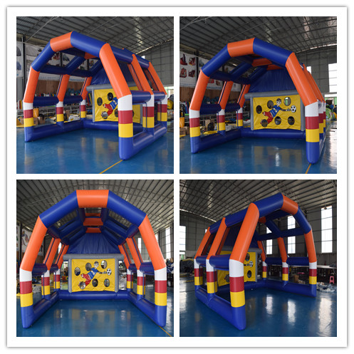 Customized inflatable soccer kick games football goal for sale