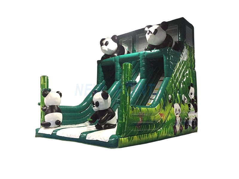 Guangzhou New Point CE 0.55mm PVC Chinese Panda inflatable slide for kids